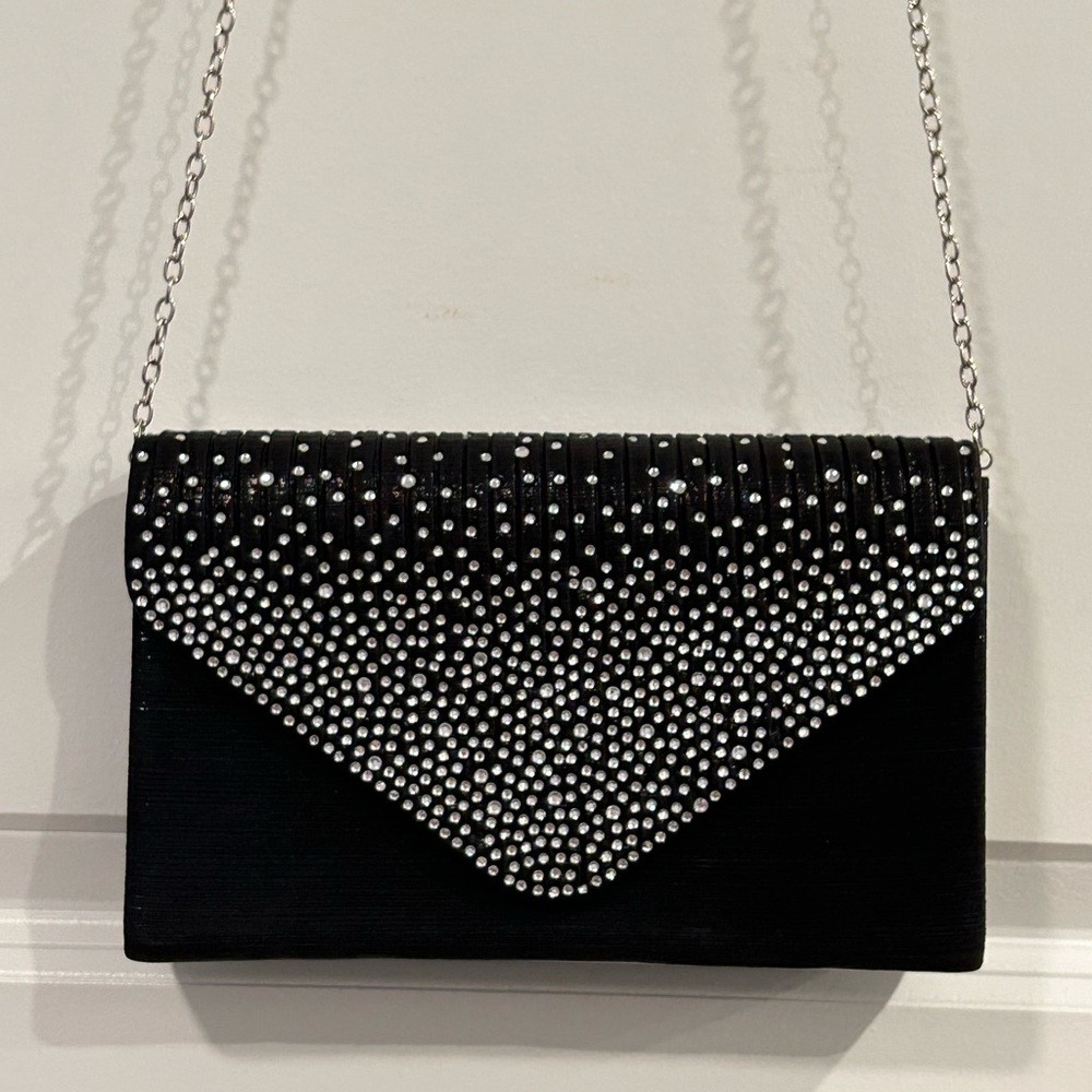 Elegant Black Rhinestone Clutch - Picture 3 of 8